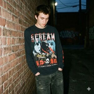 Graveyard Goods Scream Movie Long Sleeve T Shirt Mens Large Black Graphic Tee